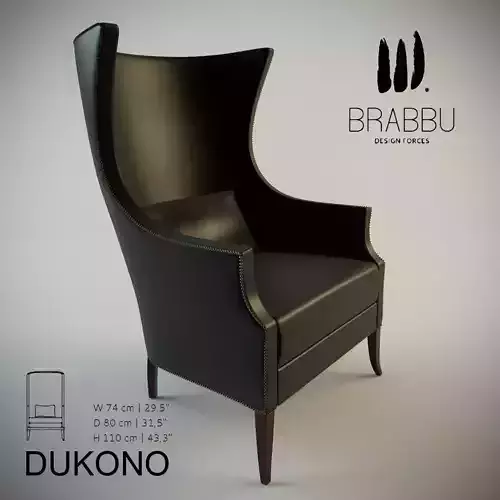 Dukono leather chair with name