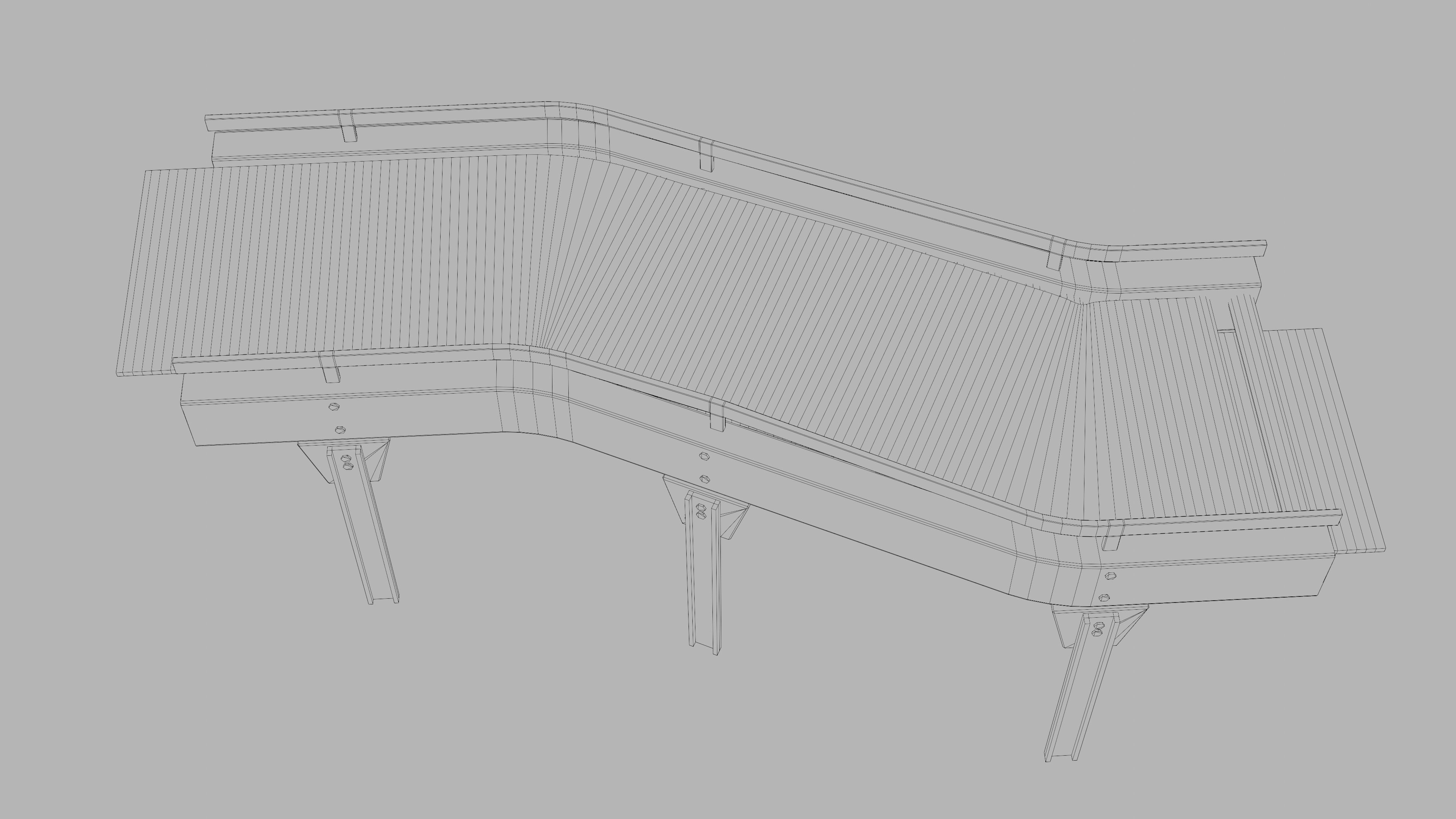 Conveyor animated modular set rigged Low-poly 3D model_14