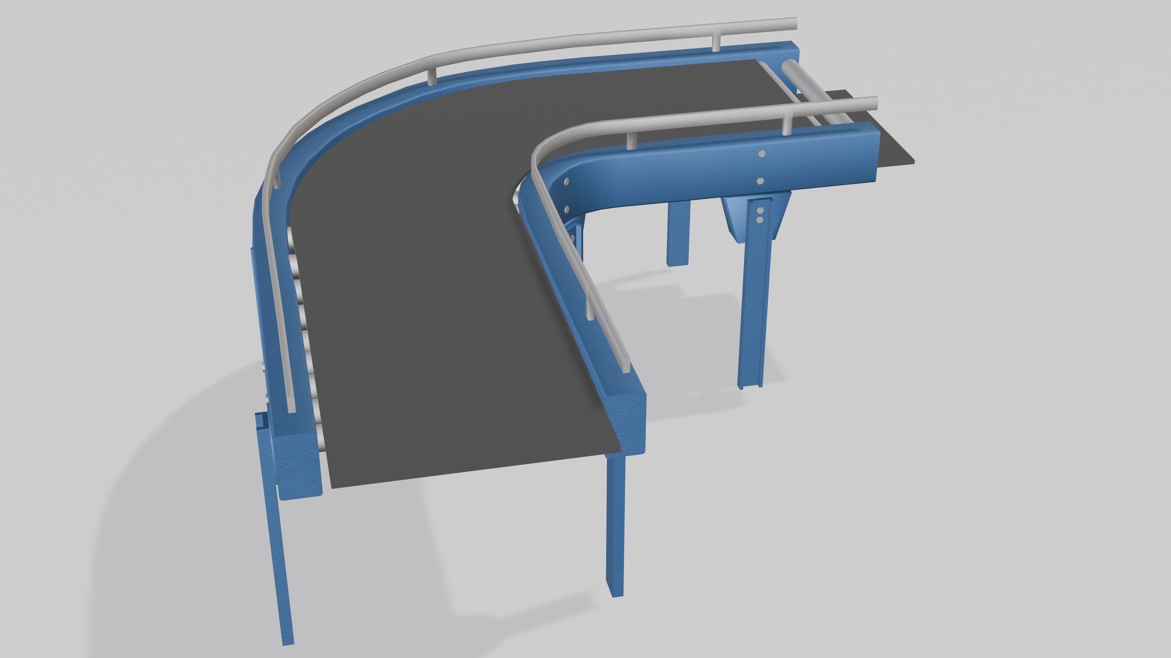 Conveyor animated modular set rigged Low-poly 3D model_9