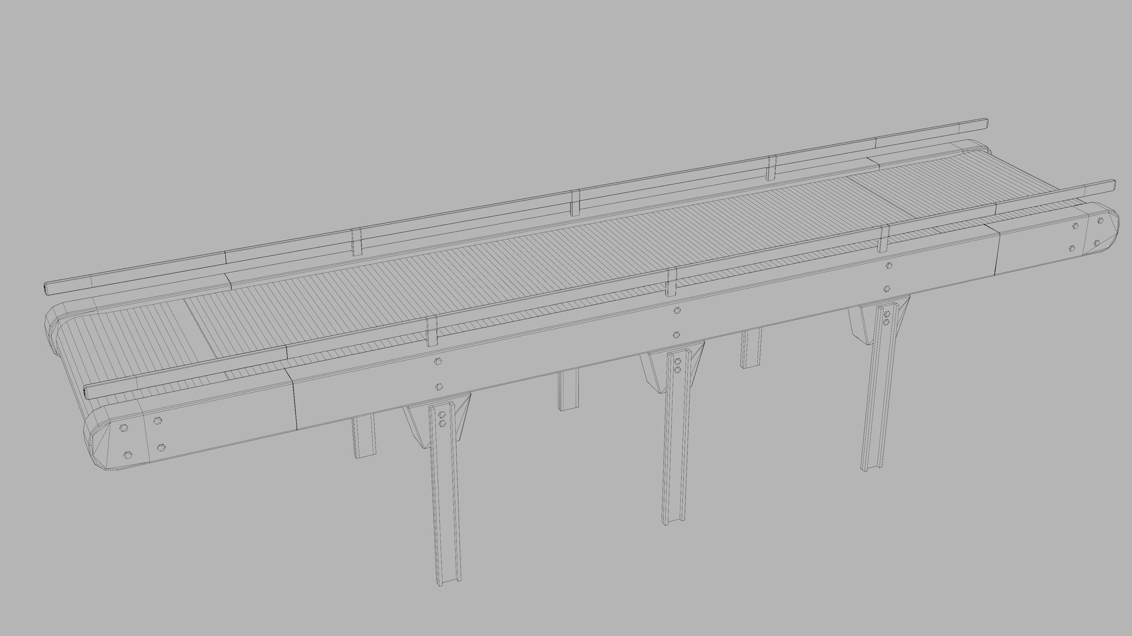 Conveyor animated modular set rigged Low-poly 3D model_7