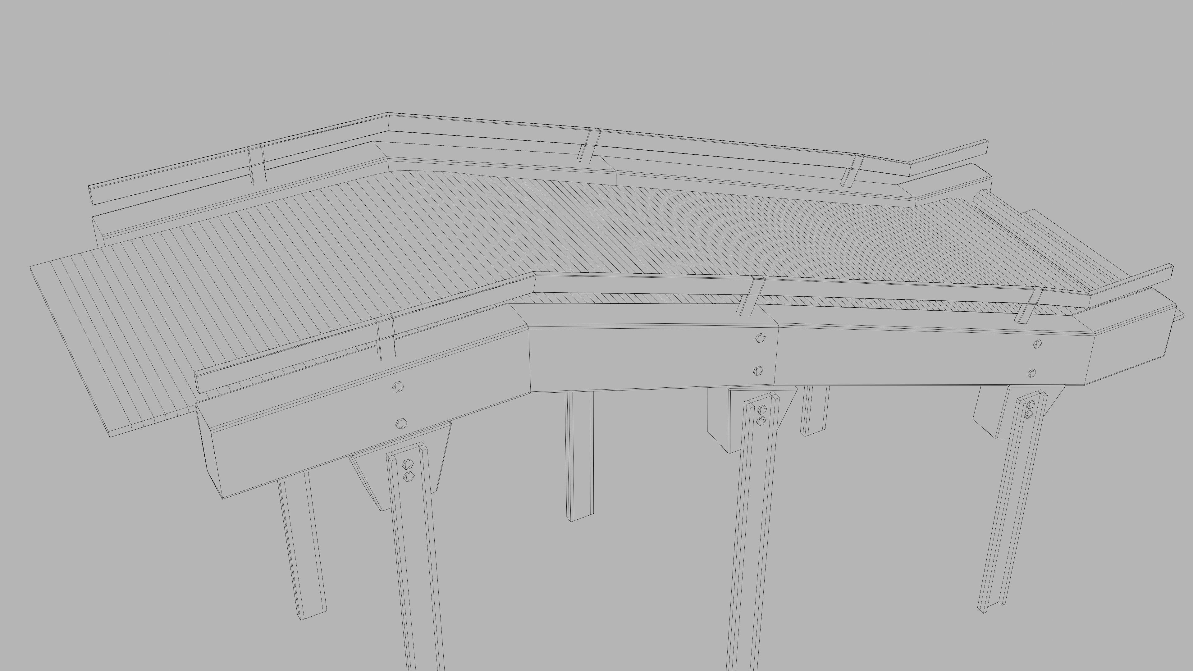 Conveyor animated modular set rigged Low-poly 3D model_12