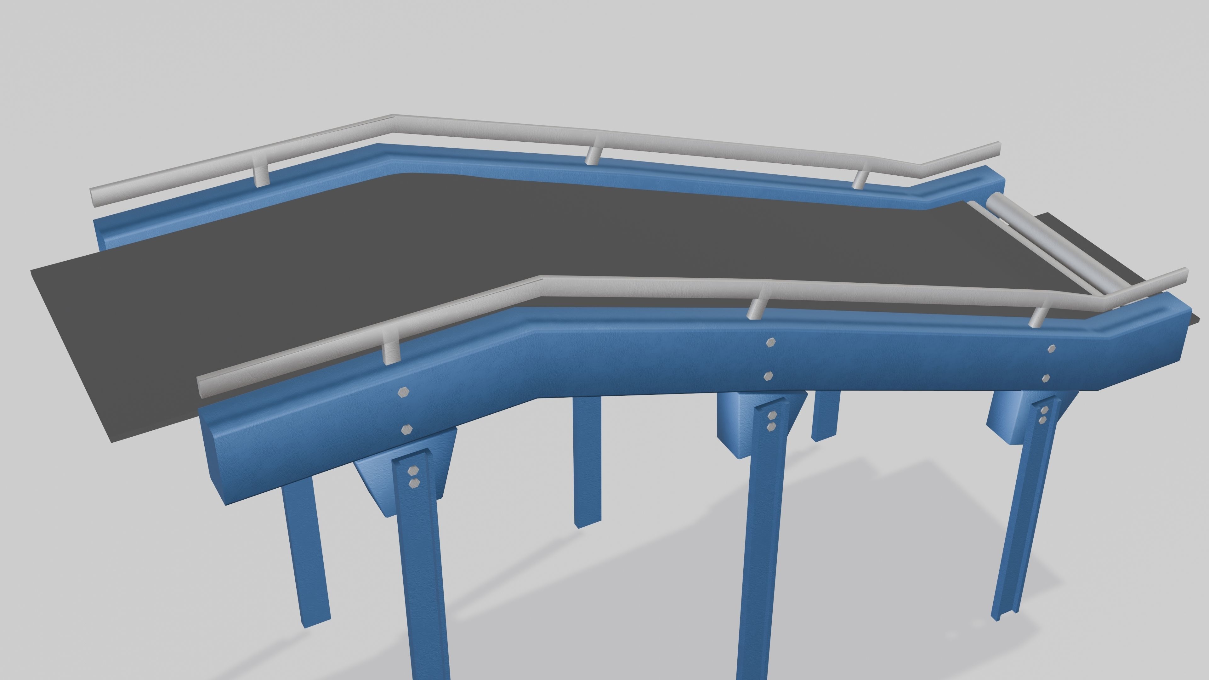 Conveyor animated modular set rigged Low-poly 3D model_11