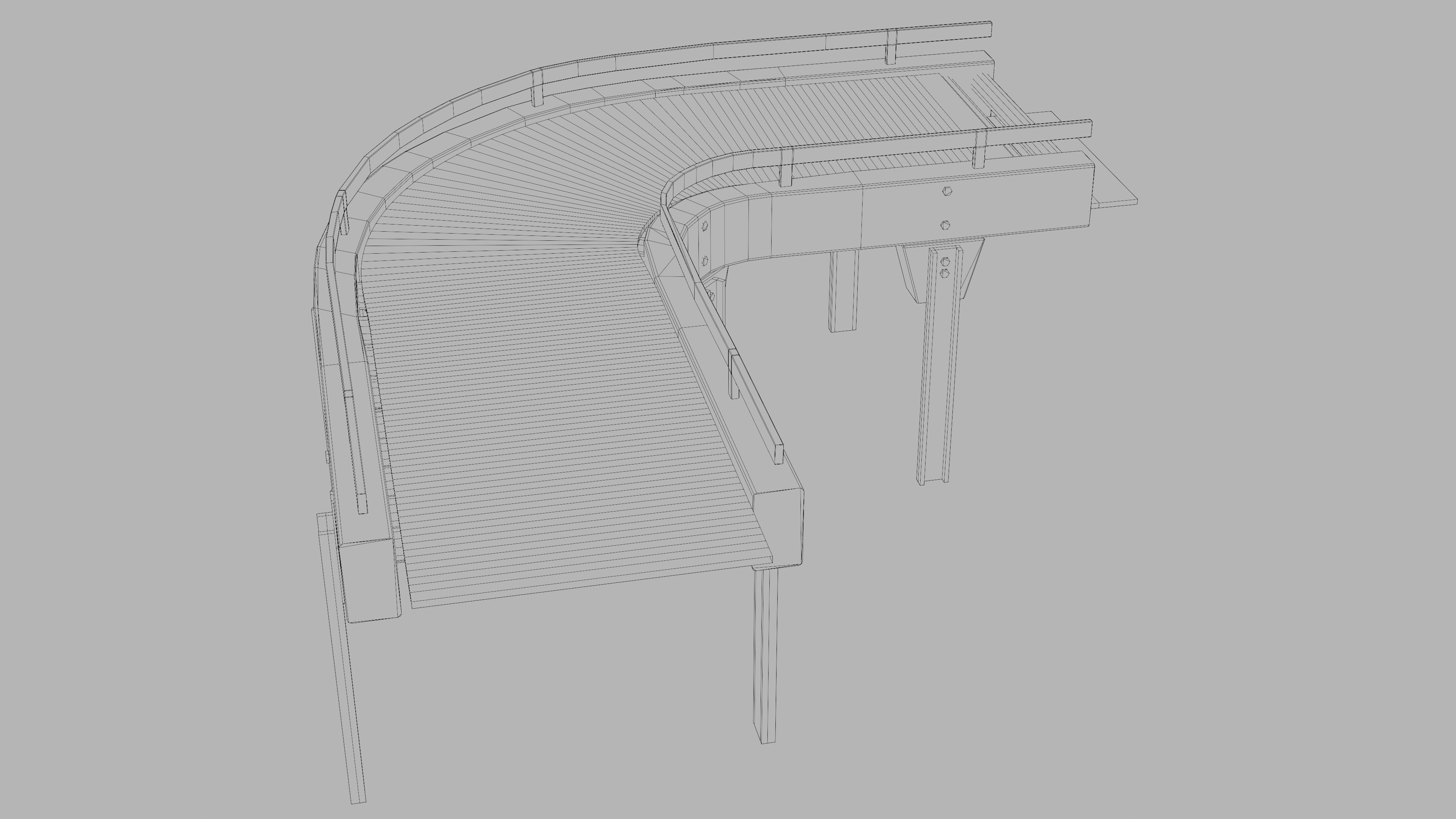 Conveyor animated modular set rigged Low-poly 3D model_10