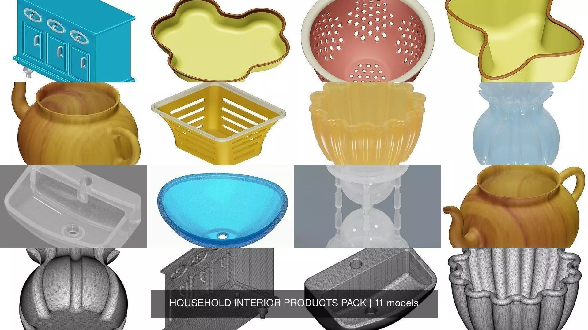 HOUSEHOLD INTERIOR PRODUCTS PACK 3D Model Collection_0