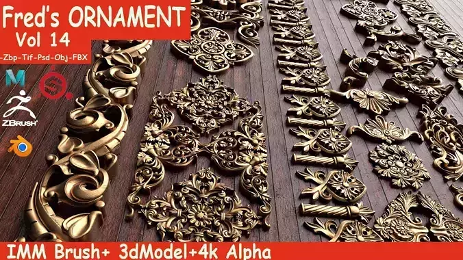 Freds 30 Ornament Brush Alpha Vol 14