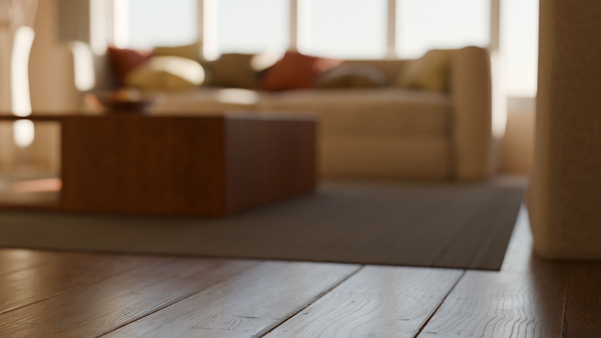 Interior modern cozy living room with furniture Low-poly 3D model_7