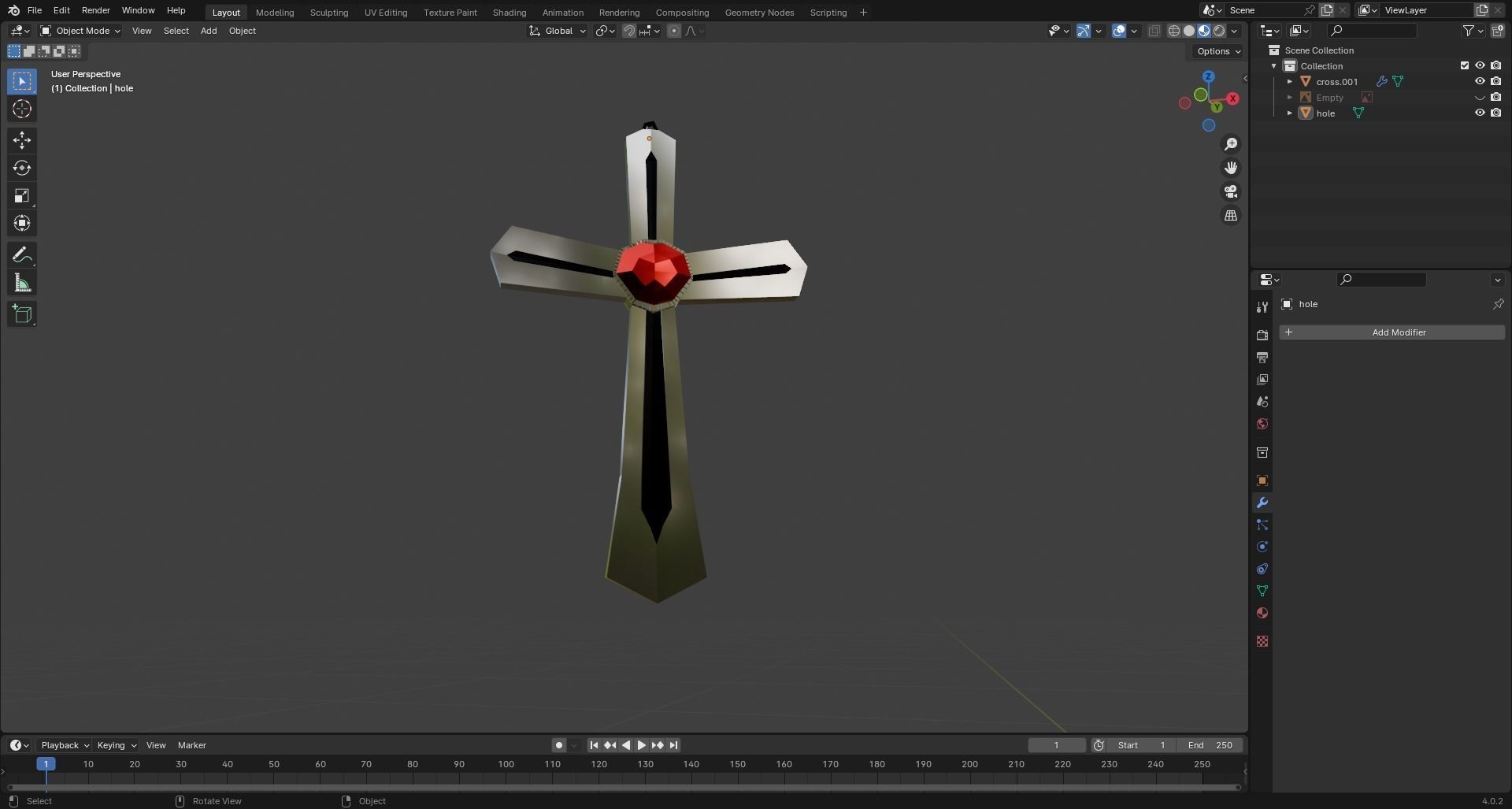 Rosario Vampire Cross 3D print model_3