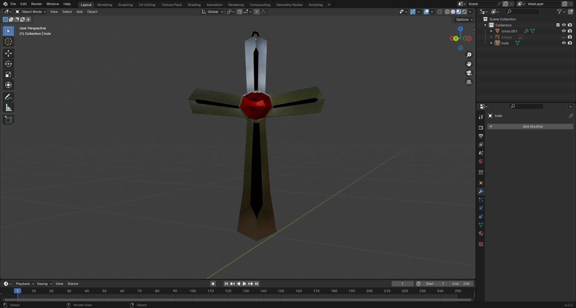 Rosario Vampire Cross 3D print model_2
