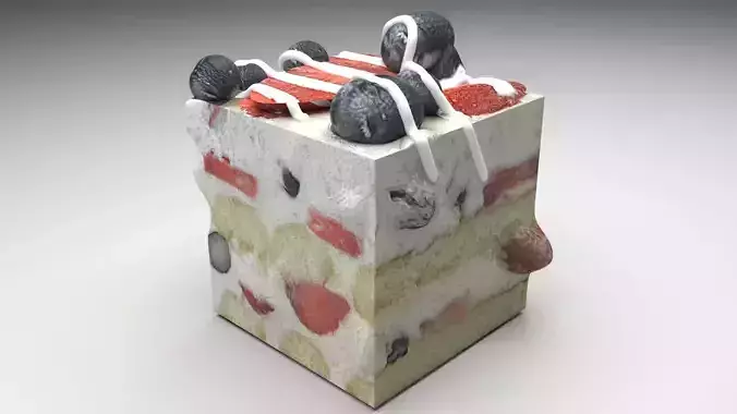 Berry Tiramisu 3D model