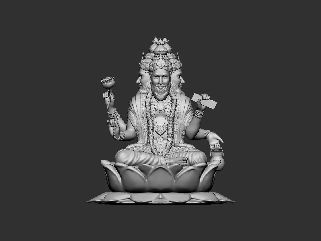 Brahma ji Hindu God Idol 3D print model_0