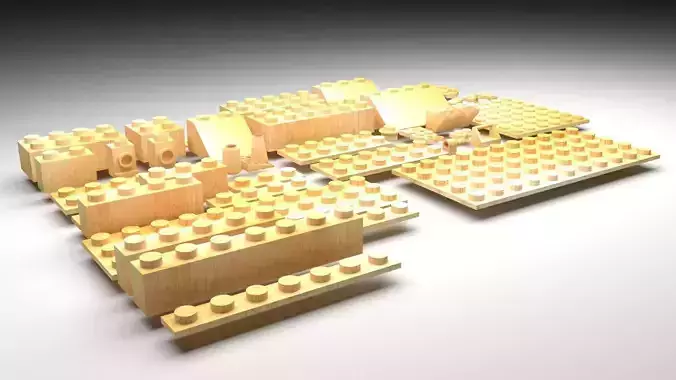 Wooden Lego Bricks Set