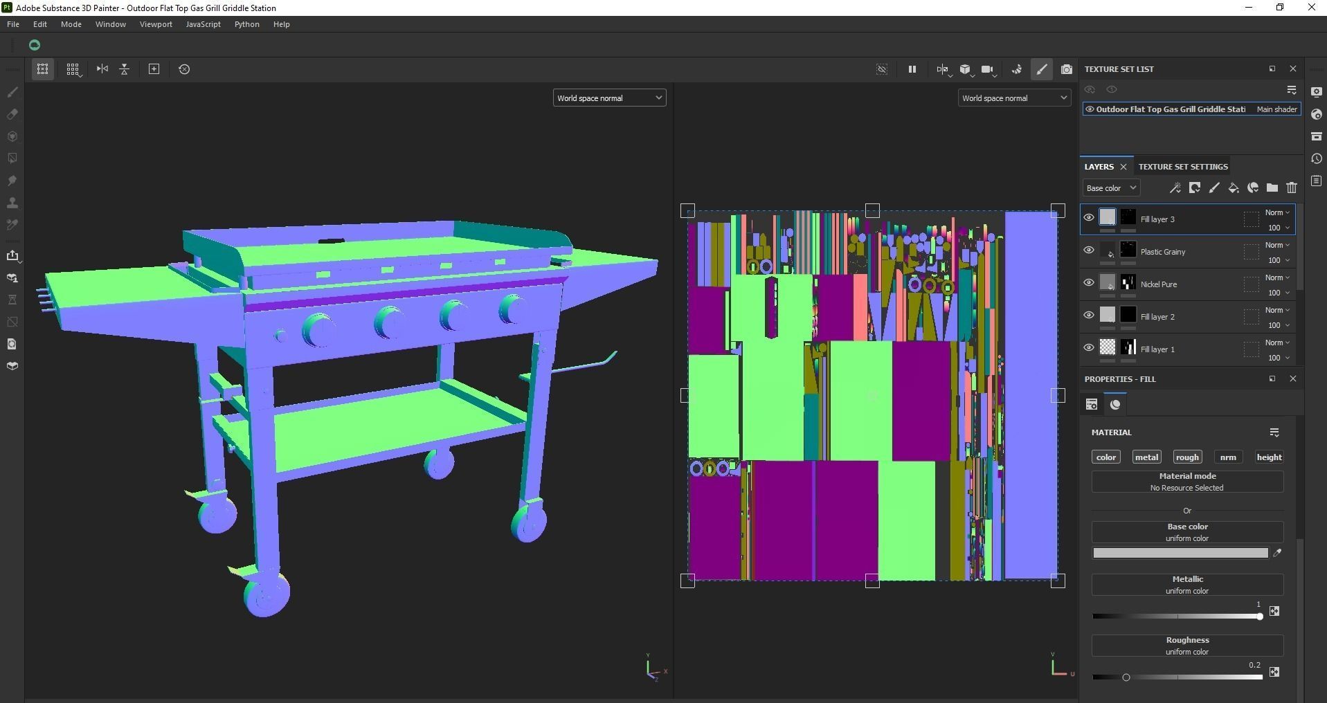 Gas Grill Griddle Station Low-poly 3D model_21
