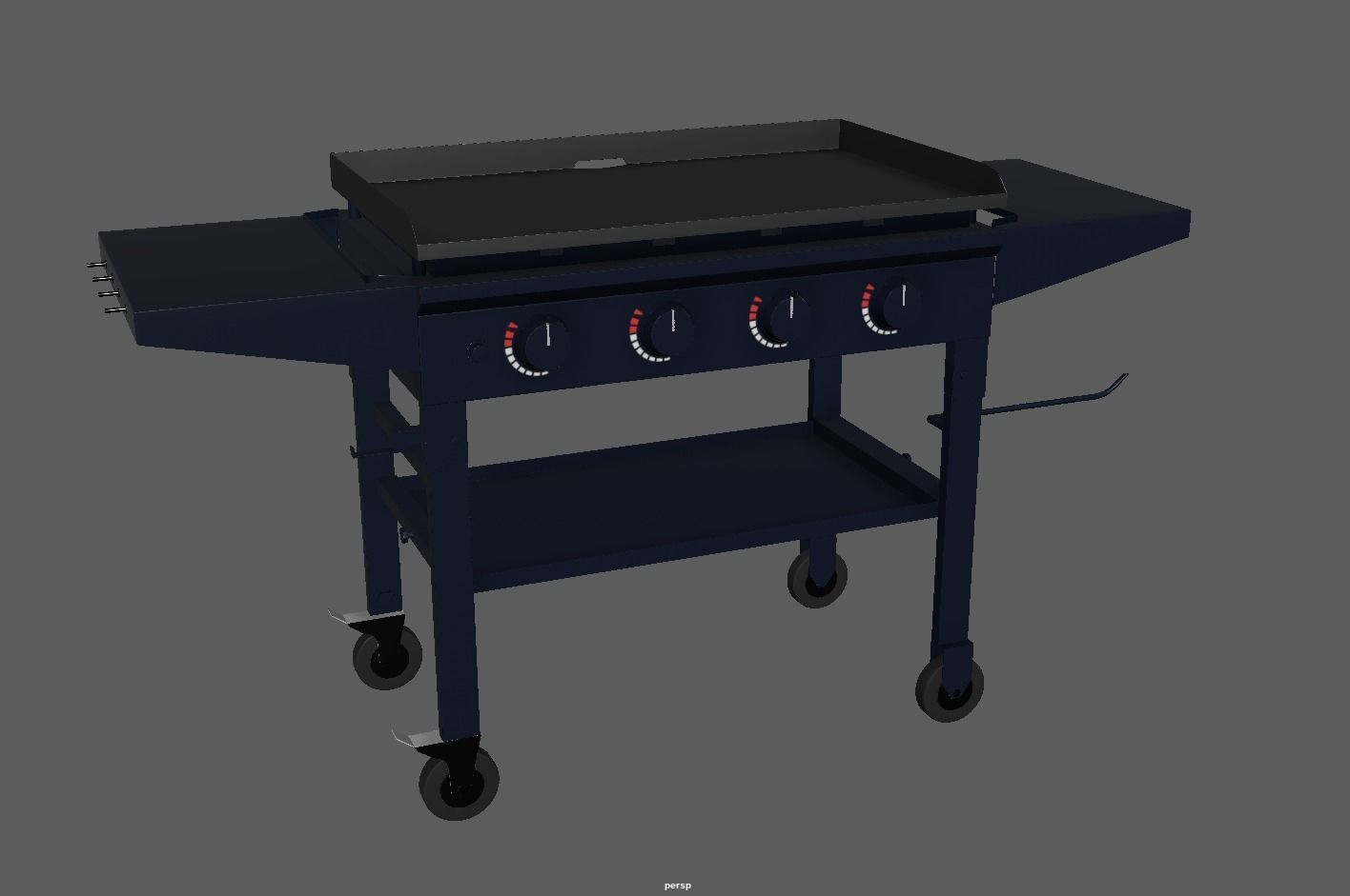 Gas Grill Griddle Station Low-poly 3D model_8