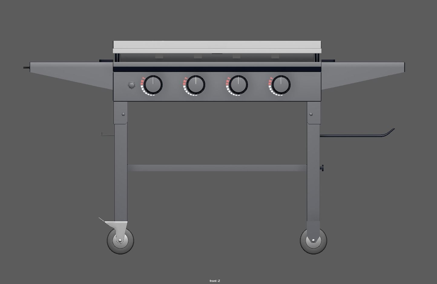 Gas Grill Griddle Station Low-poly 3D model_15
