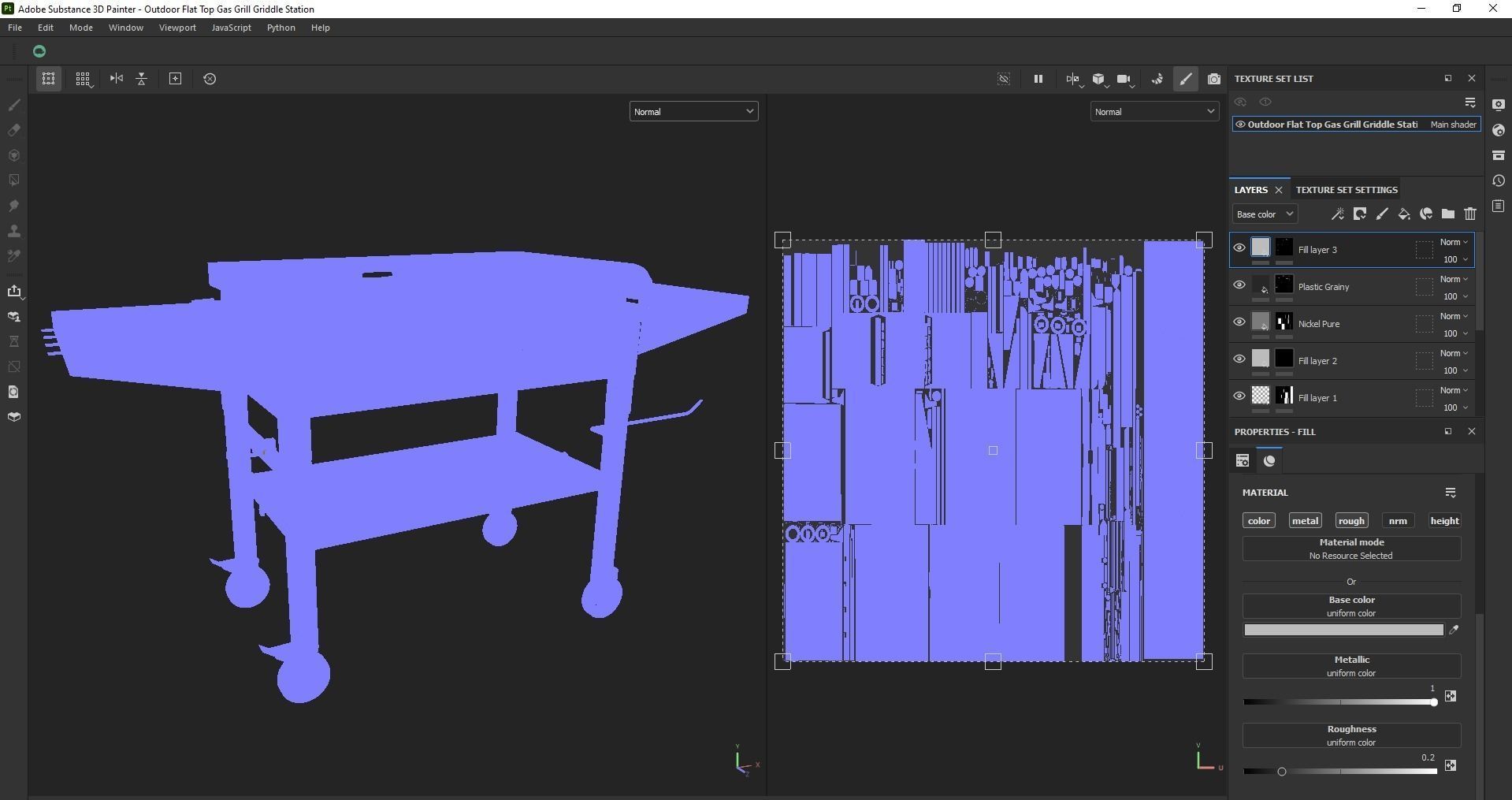 Gas Grill Griddle Station Low-poly 3D model_20