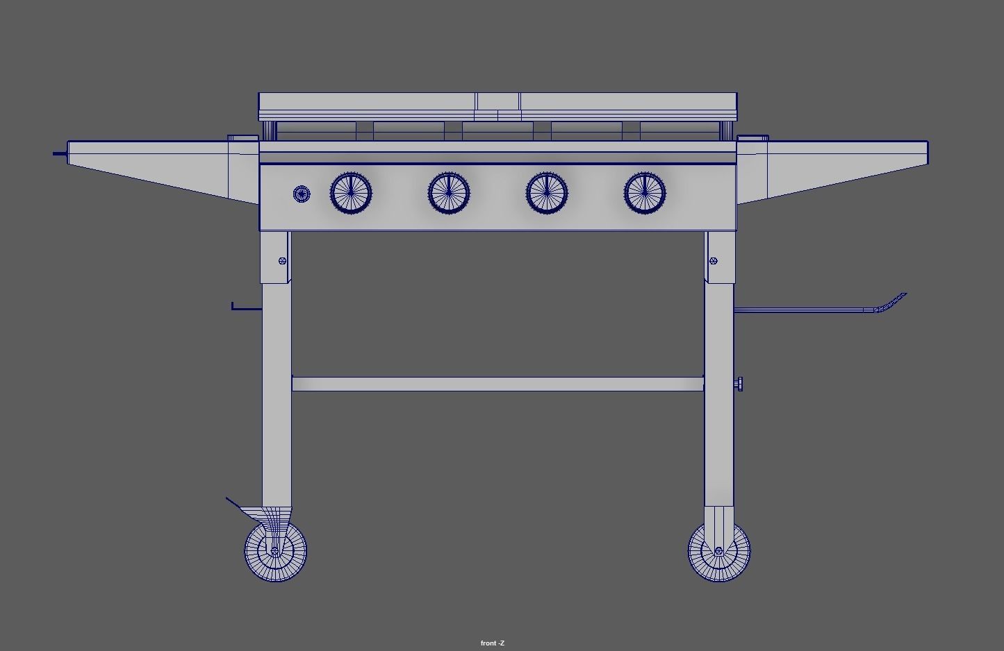 Gas Grill Griddle Station Low-poly 3D model_16