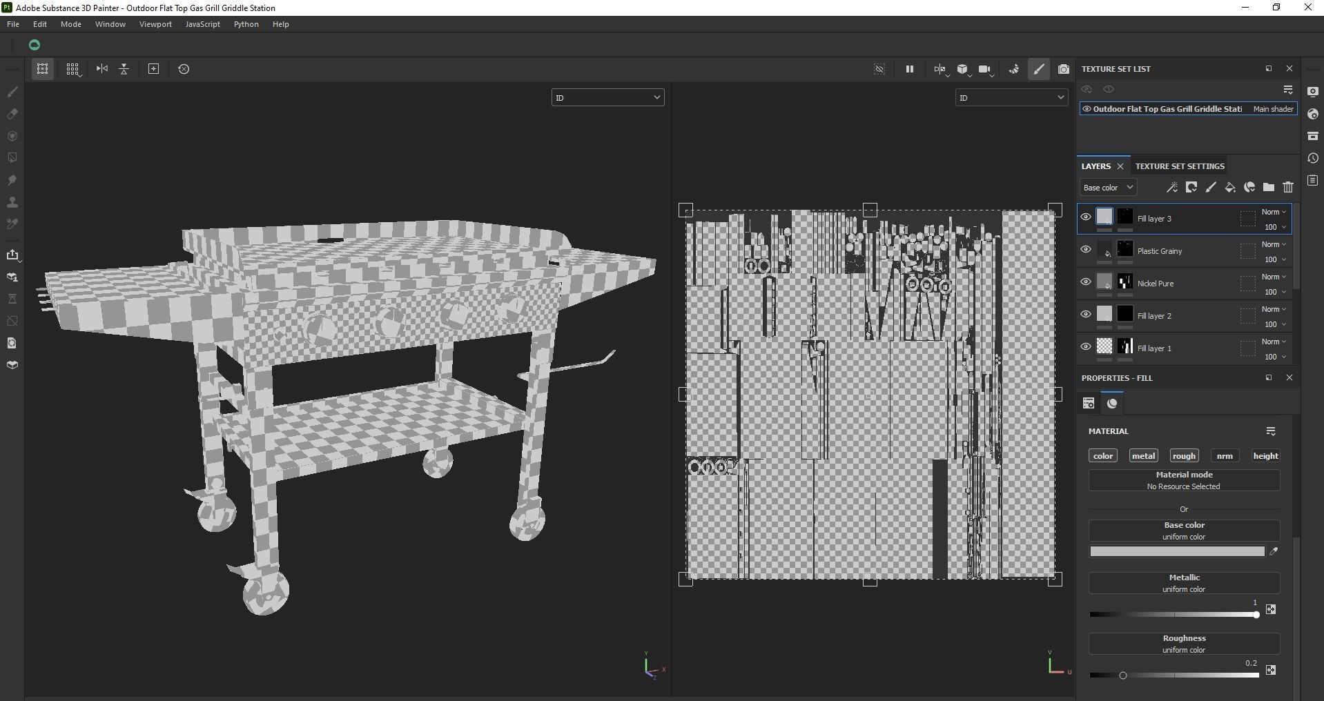 Gas Grill Griddle Station Low-poly 3D model_22