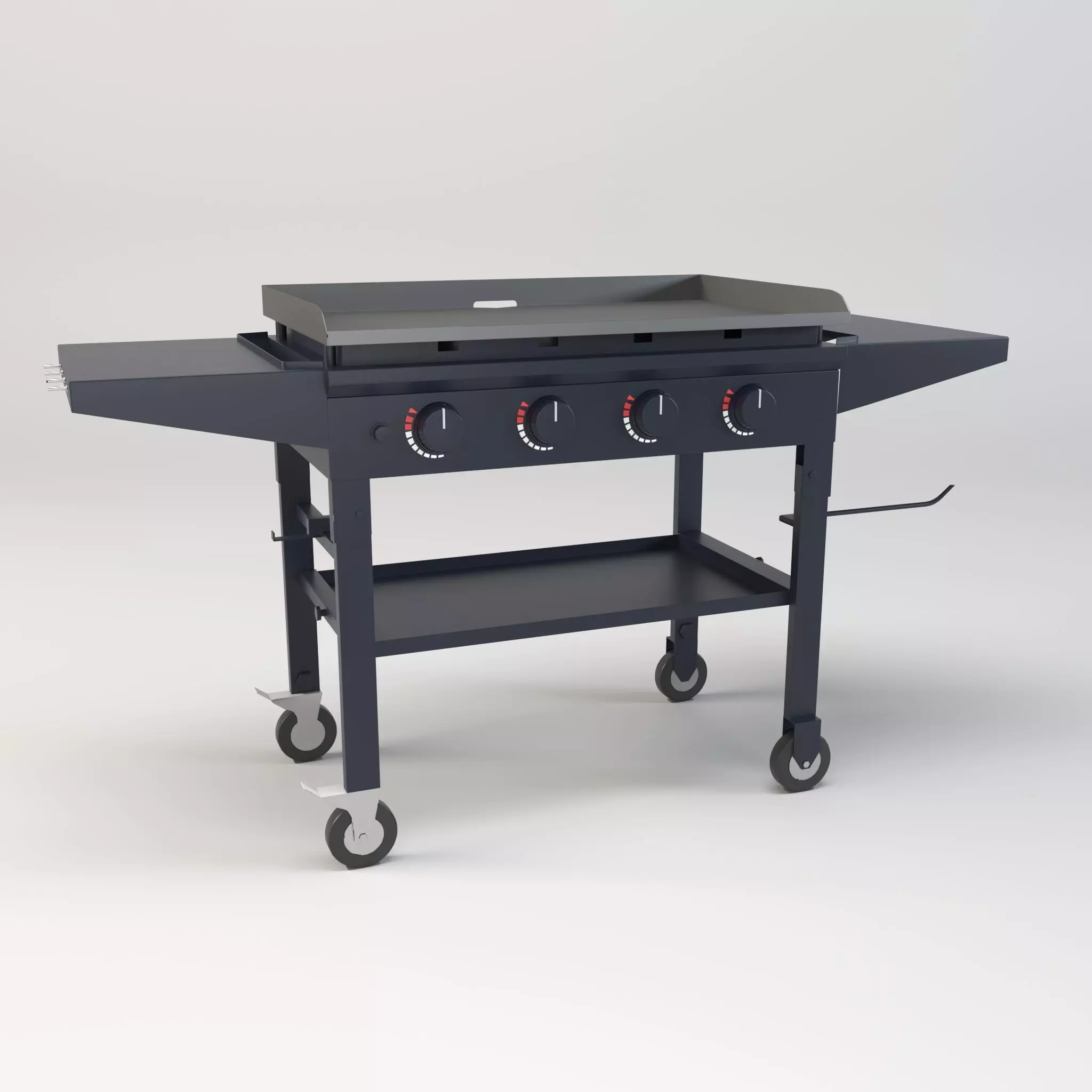 Gas Grill Griddle Station Low-poly 3D model_0