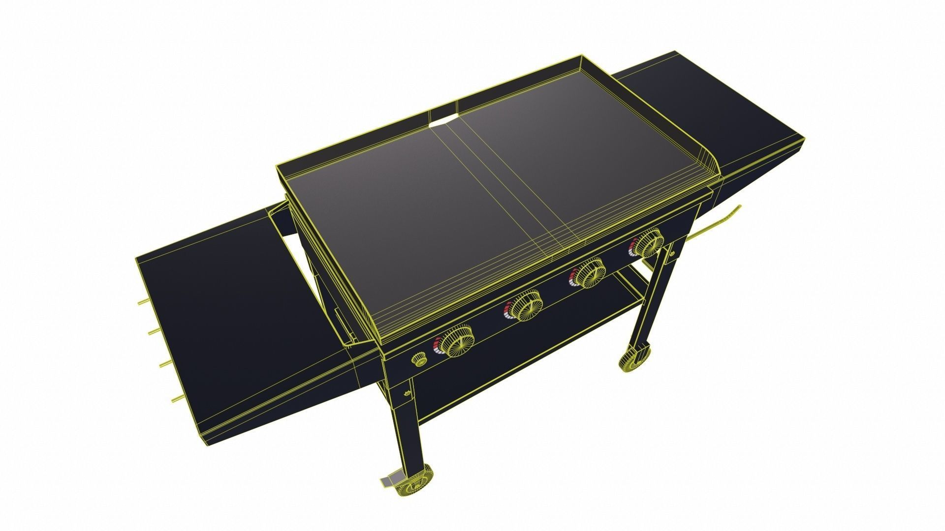 Gas Grill Griddle Station Low-poly 3D model_10