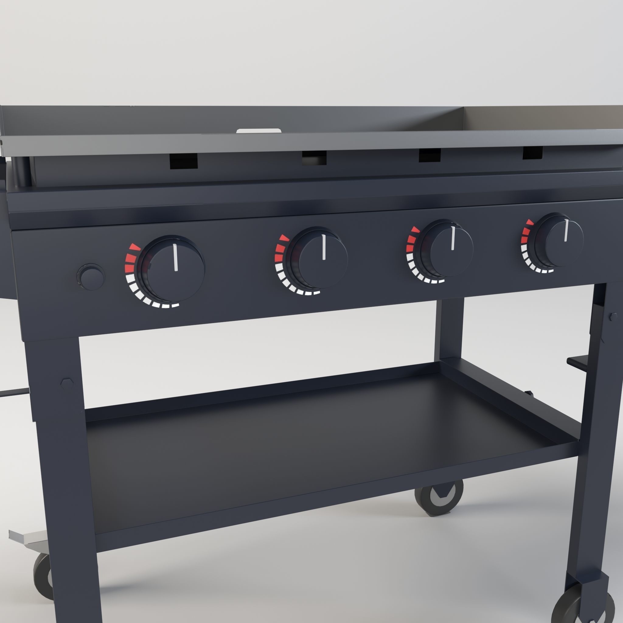 Gas Grill Griddle Station Low-poly 3D model_6