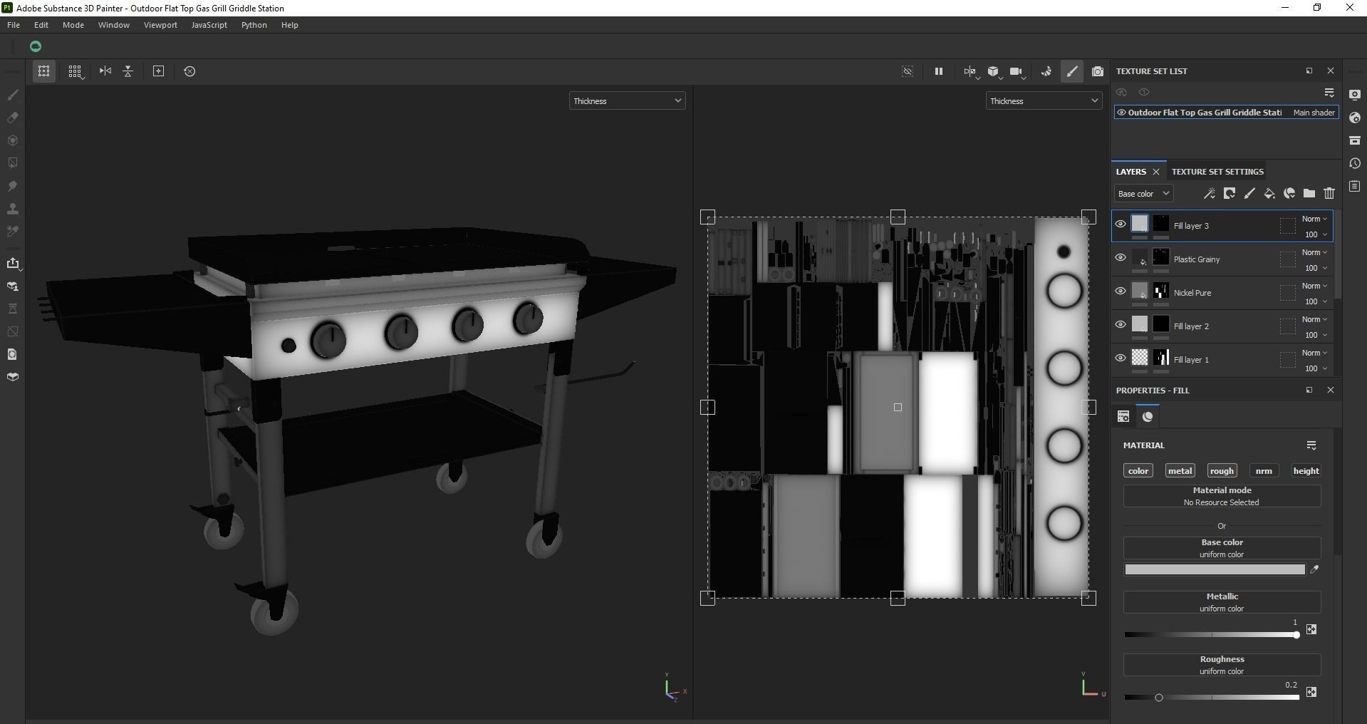 Gas Grill Griddle Station Low-poly 3D model_26