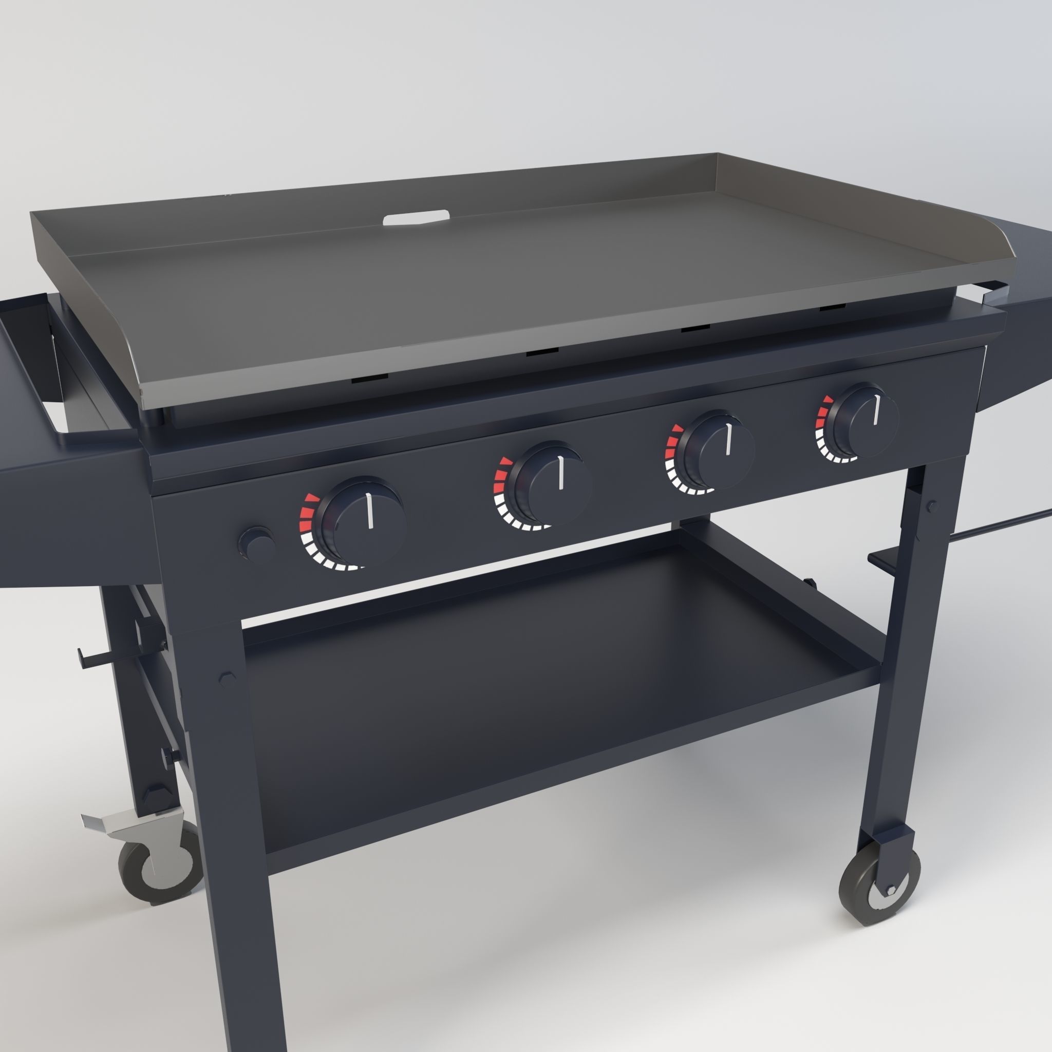 Gas Grill Griddle Station Low-poly 3D model_7