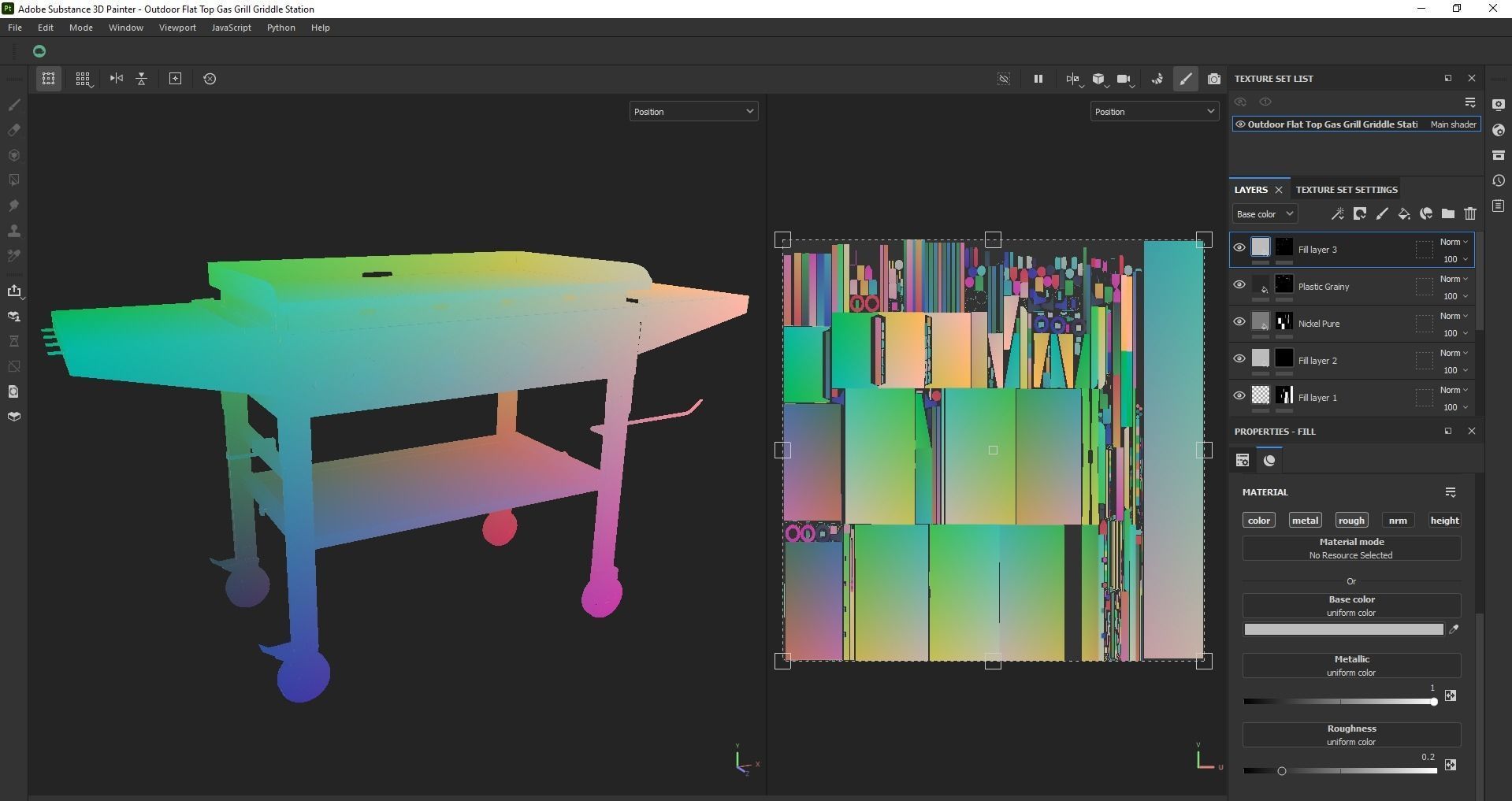 Gas Grill Griddle Station Low-poly 3D model_25