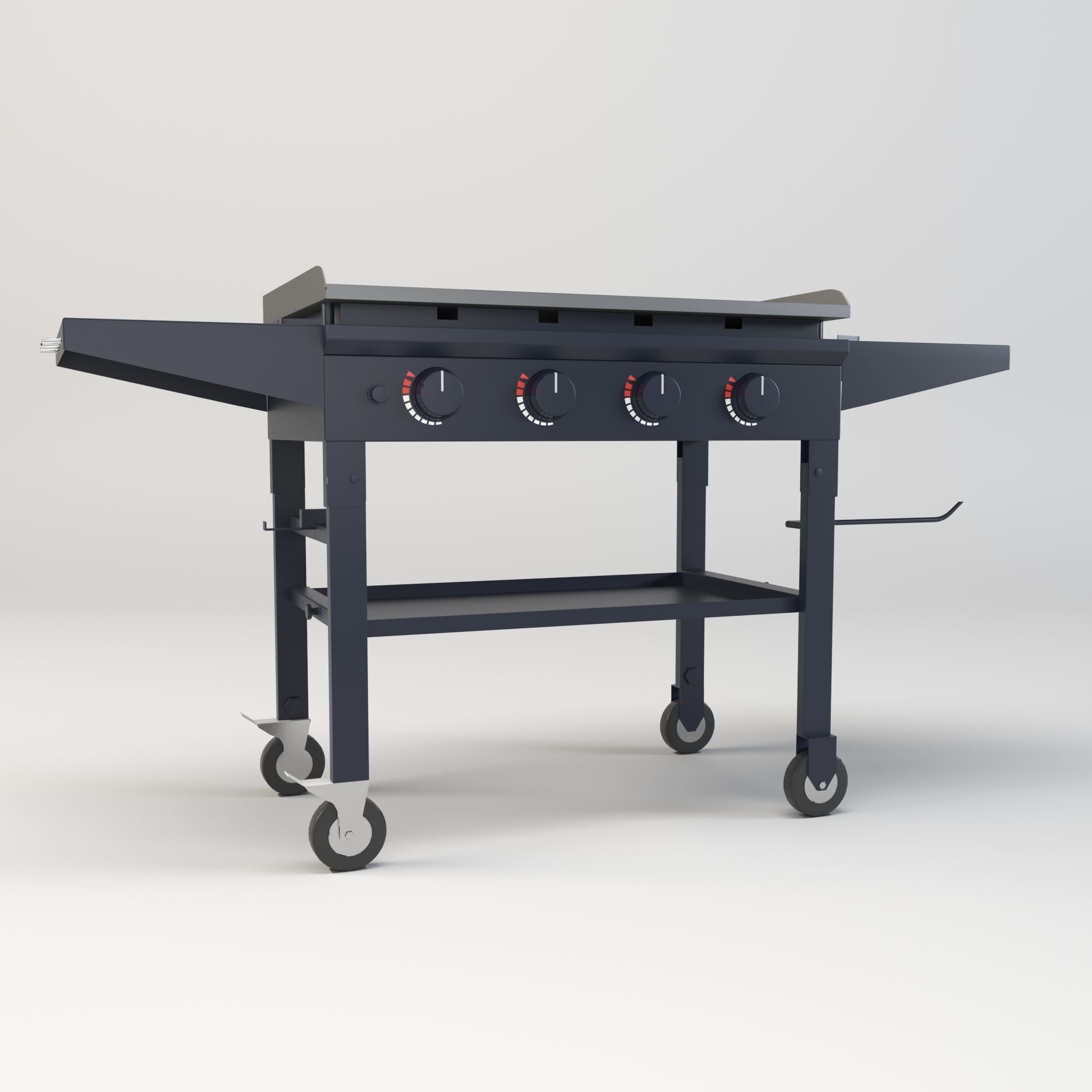 Gas Grill Griddle Station Low-poly 3D model_5
