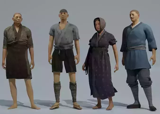 Medieval human pack 2 Low-poly 3D model 3D model