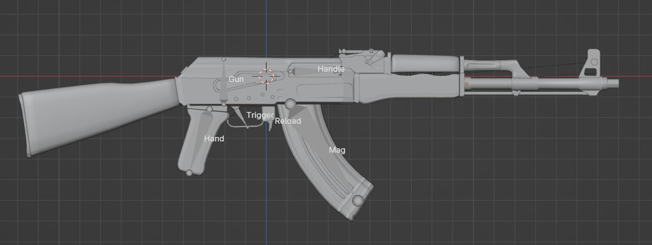 Gun AK Free 3D model_1