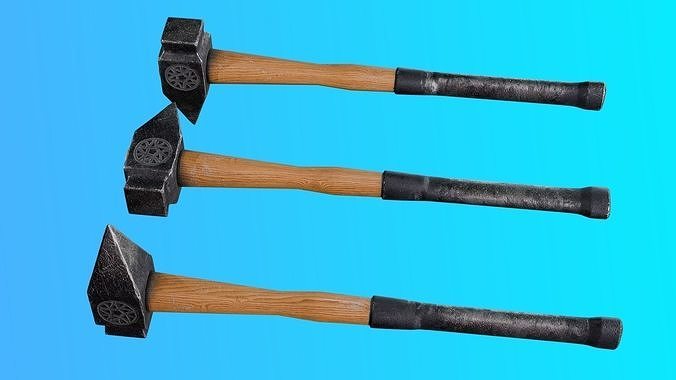 war hammer  Low-poly 3D model
