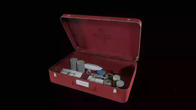 Post apocalyptic Medicine Case Low-poly 3D model