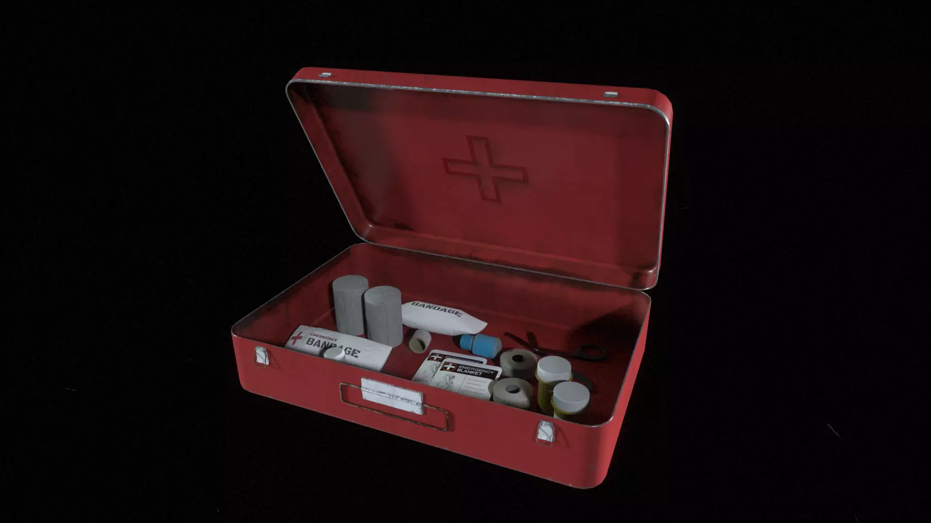Post apocalyptic Medicine Case Low-poly 3D model_0