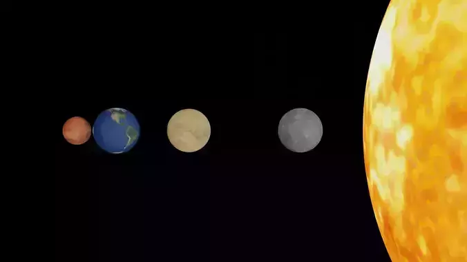 Stunning 8K Solar System Model Sun Mercury Venus Earth  Moon