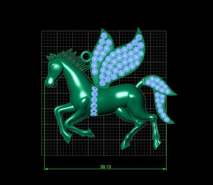 Daimond horse  3D print model_3