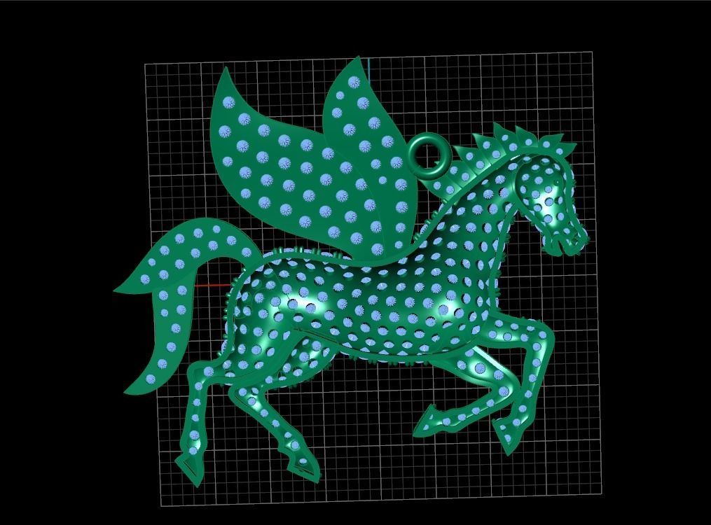 Daimond horse  3D print model_1