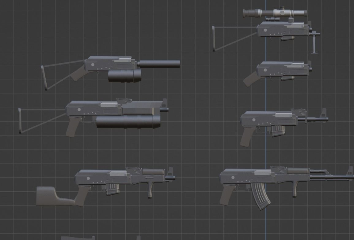 A lot of ak Free 3D model_7