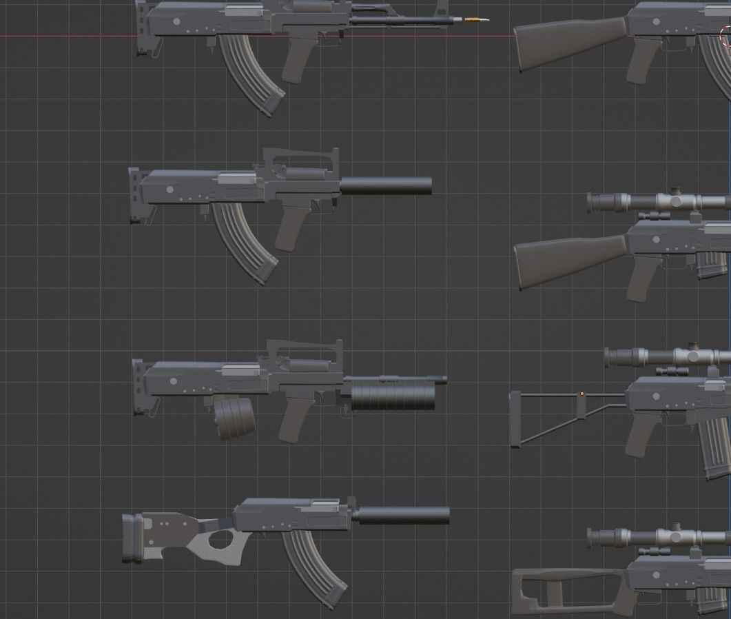A lot of ak Free 3D model_6