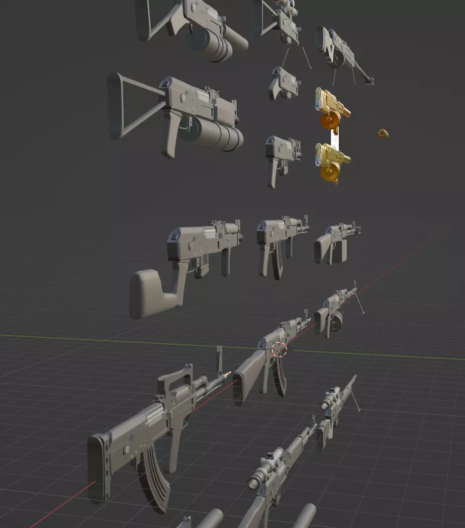 A lot of ak Free 3D model_0
