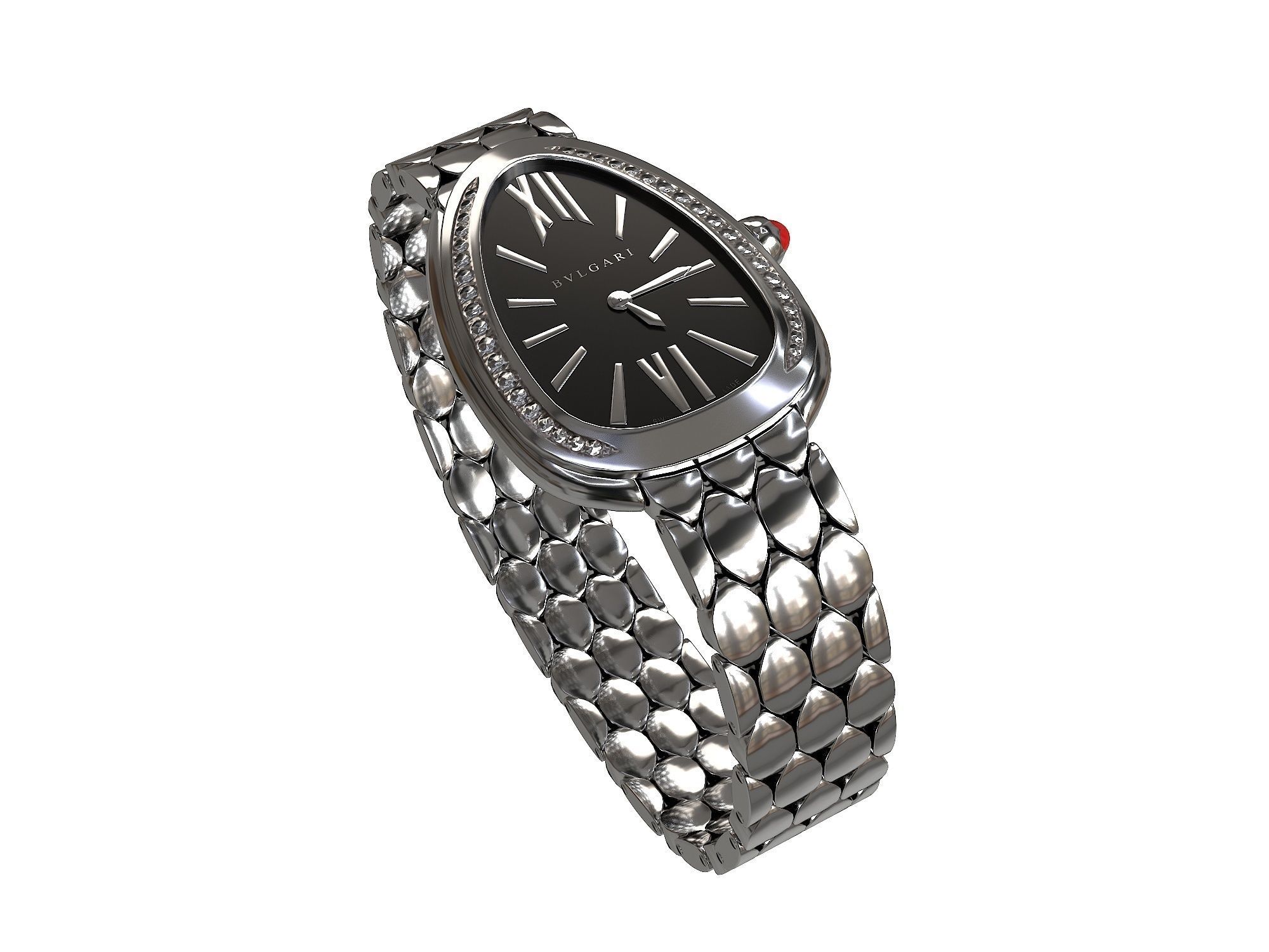Bulgari Serpenti Seduttori women watch Low-poly 3D model_11