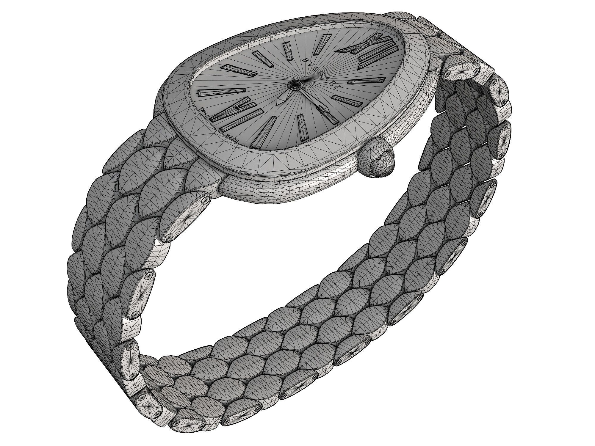 Bulgari Serpenti Seduttori women watch Low-poly 3D model_17