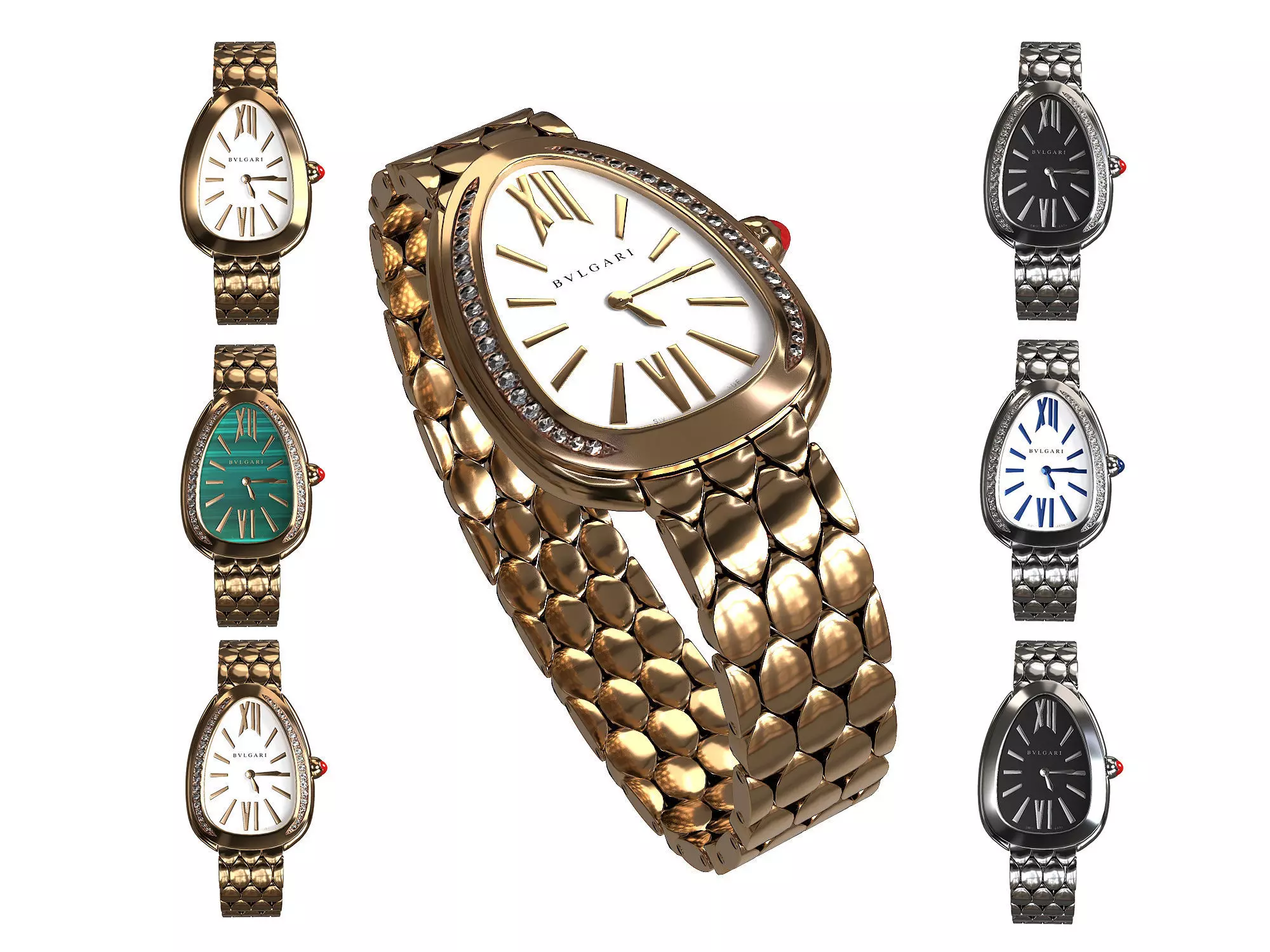 Bulgari Serpenti Seduttori women watch Low-poly 3D model_0