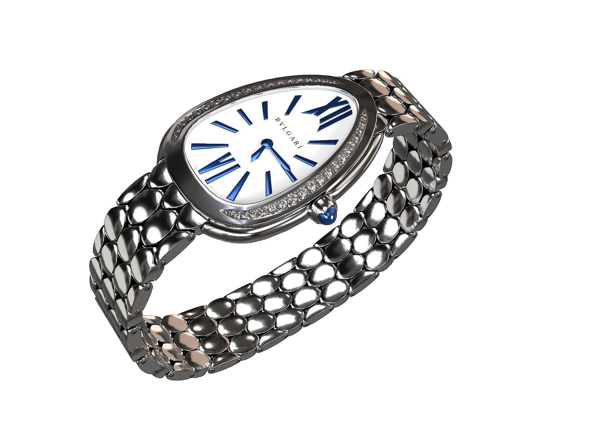 Bulgari Serpenti Seduttori women watch Low-poly 3D model_13