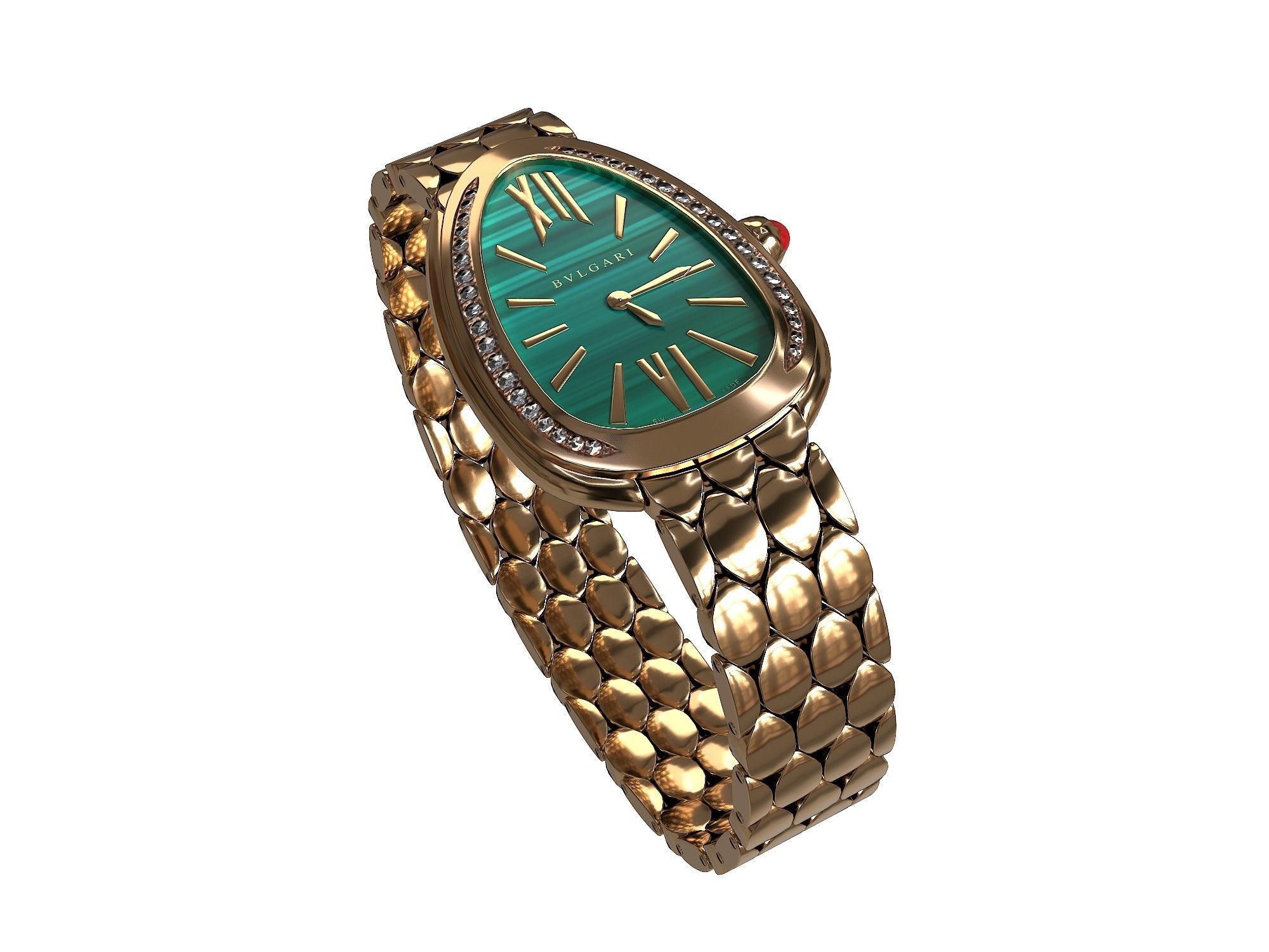 Bulgari Serpenti Seduttori women watch Low-poly 3D model_1