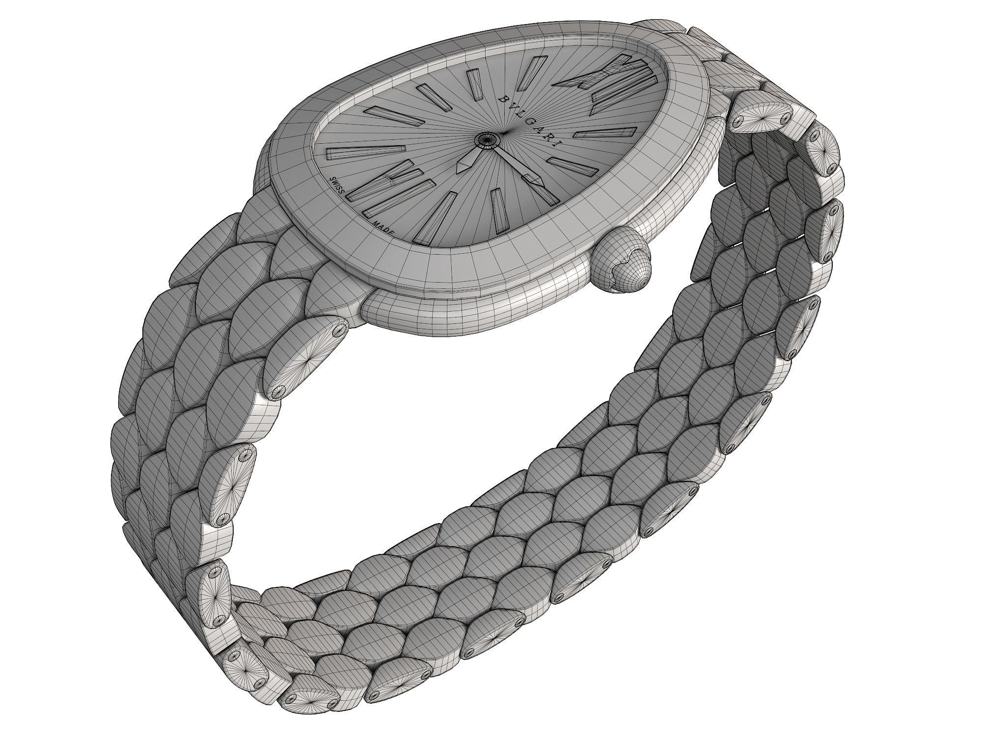 Bulgari Serpenti Seduttori women watch Low-poly 3D model_16