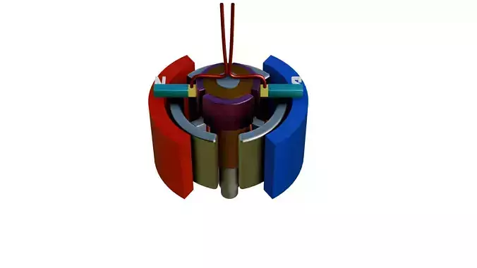 BRUSHED DC MOTOR 3D MODEL Low-poly 3D model