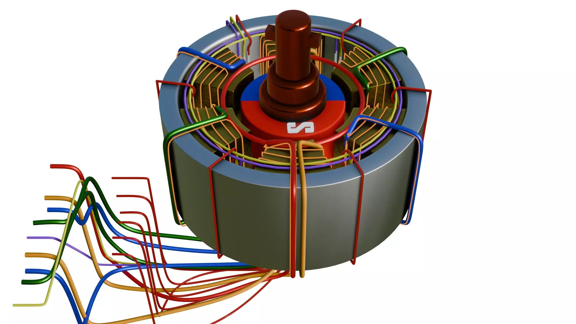 BRUSHLESS DC MOTOR 3D MODEL Low-poly 3D model