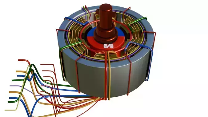 BRUSHLESS DC MOTOR 3D MODEL Low-poly 3D model