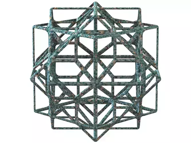 Wireframe Shape Compound of Three Cubes 3D print model