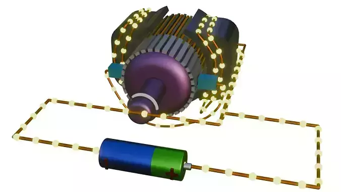 SELF EXCITED DC MOTOR 3D MODEL Low-poly 3D model